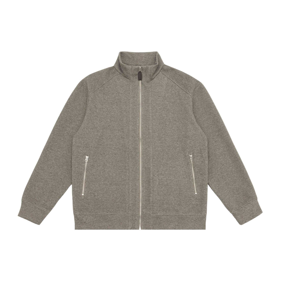 Unisex Zip-Sweatjacke mit Stehkragen, Raglanärmeln und Reißverschlusstaschen Drune