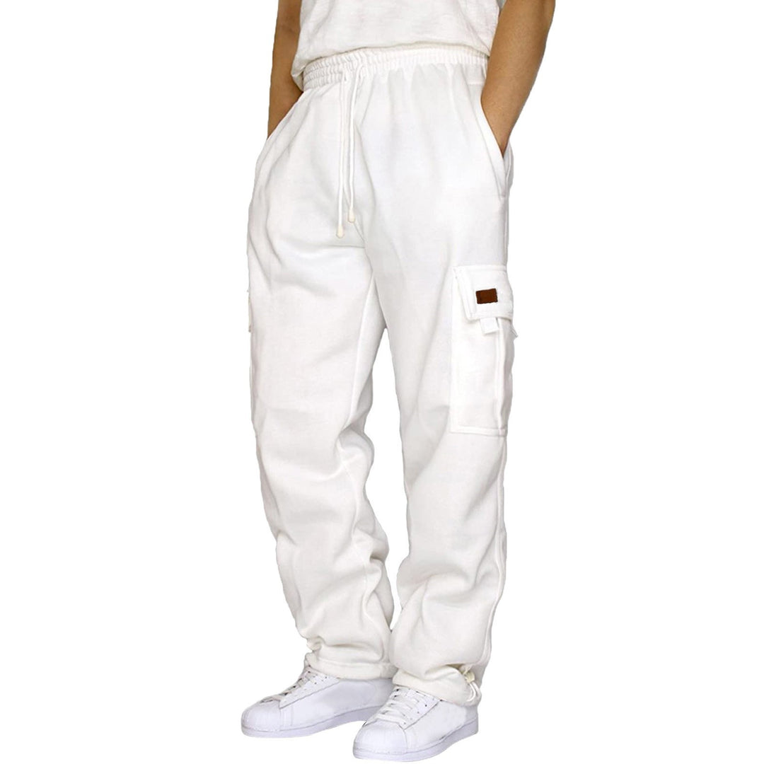 Herren nan konisch zulaufende Sweat-Cargohose mit elastischem Bund, Kordelzug und Klappentaschen Drune