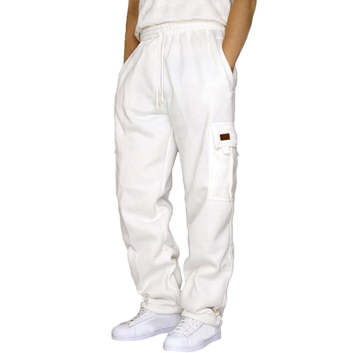 Herren nan konisch zulaufende Sweat-Cargohose mit elastischem Bund, Kordelzug und Klappentaschen Drune