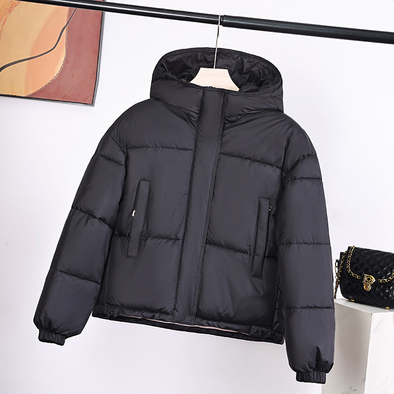 Damen nan kurze wattierte Kapuzenjacke im Boxy Cut mit verdeckter Reißverschlussblende Drune