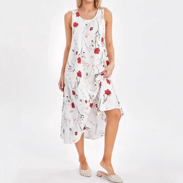 Damen Sommerkleid mit trendigem Leopardenmuster und praktischen Taschen Drune
