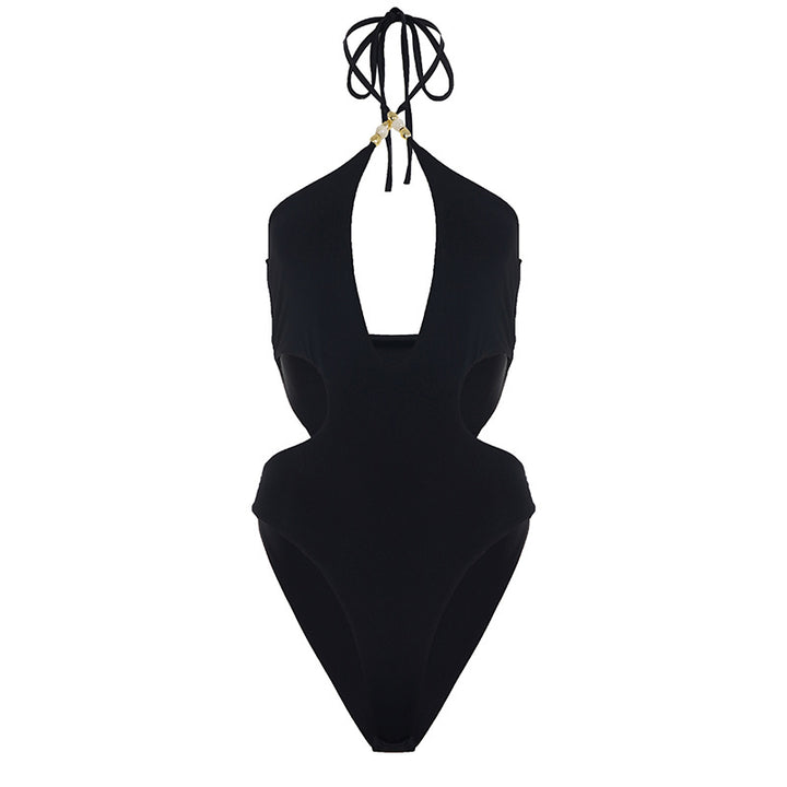 Damen Cut-Out Badeanzug mit Raffungen und verstellbaren Trägern Drune