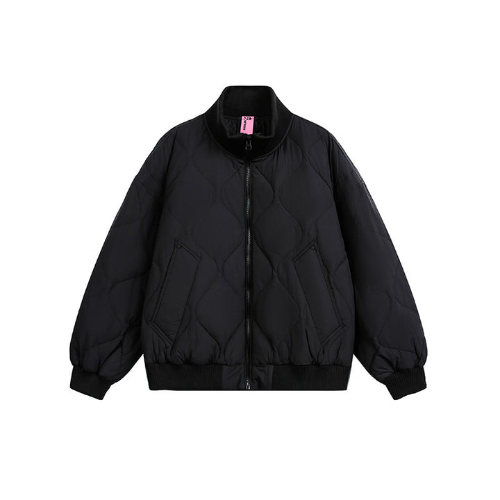 Damen Gesteppte Kurzblousonjacke mit Stehkragen und elastischem Saum Drune