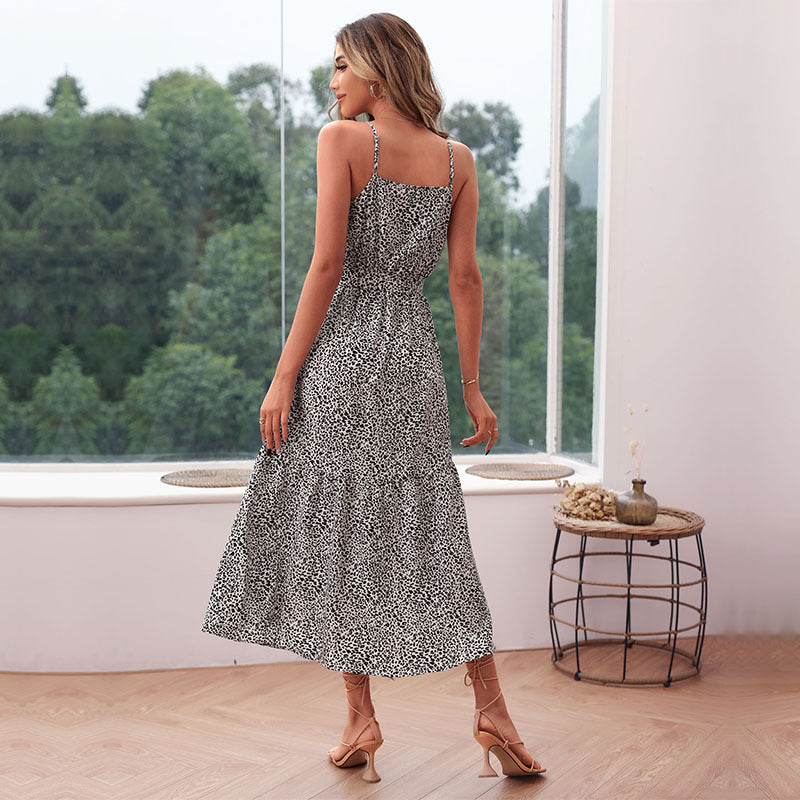 Damen Maxikleid mit raffinierten Rüschendetails und Taillengürtel Drune