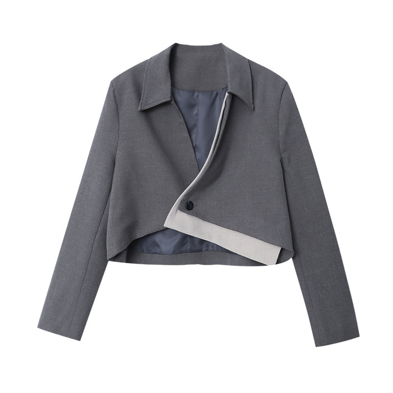 Damen stilvolle cropped Blazer Jacke Drune