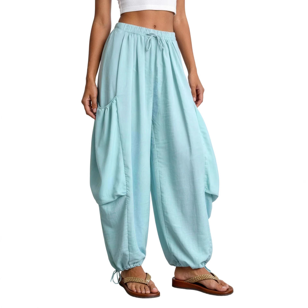 Damen Bequeme Freizeithose mit übergroßen Taschen und elastischem Bund Drune