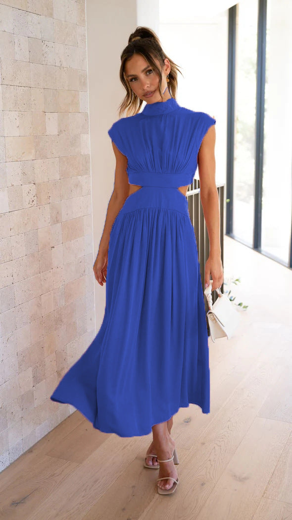 Damen Maxikleid mit kreativem Schnitt und tailliertem Design Drune