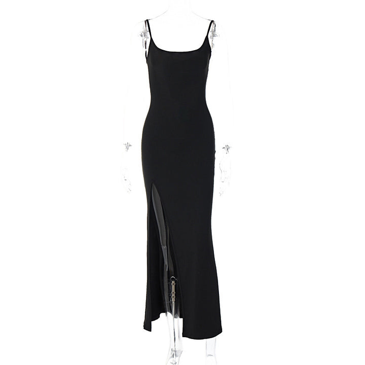 Damen elegantes Maxikleid mit seitlichem Schlitz Drune