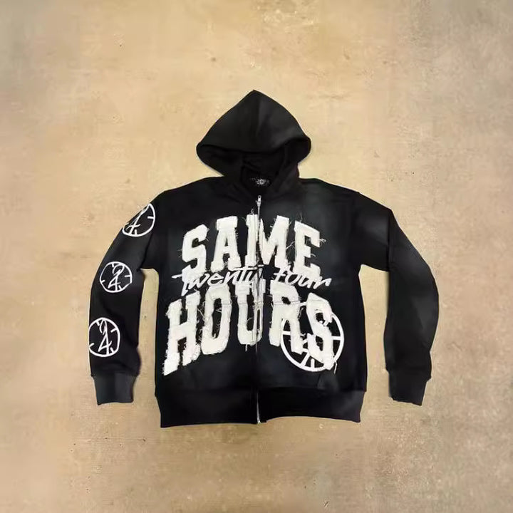 Herren Grafik Zip-Up Hoodie Drune