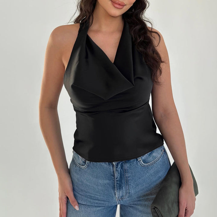 Damen Elegantes Open-Back Top mit langem Rückenausschnitt Drune