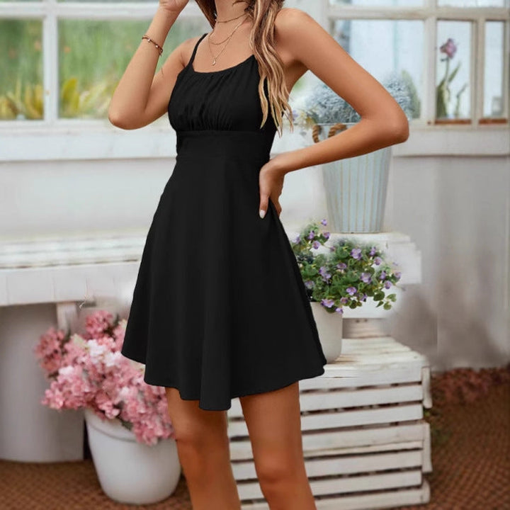 Damen Sommerliches Trägerkleid mit verspieltem A-Linien-Schnitt Drune