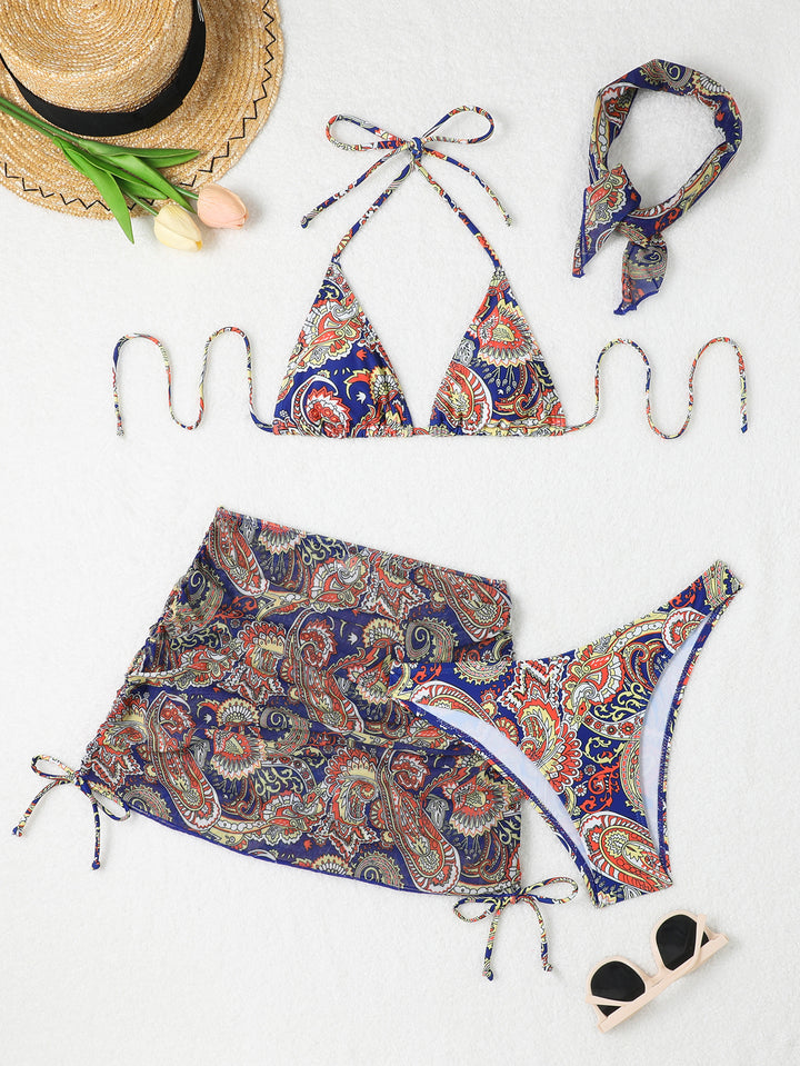 Damen Triangel-Bikini-Set mit Wickelrock Drune
