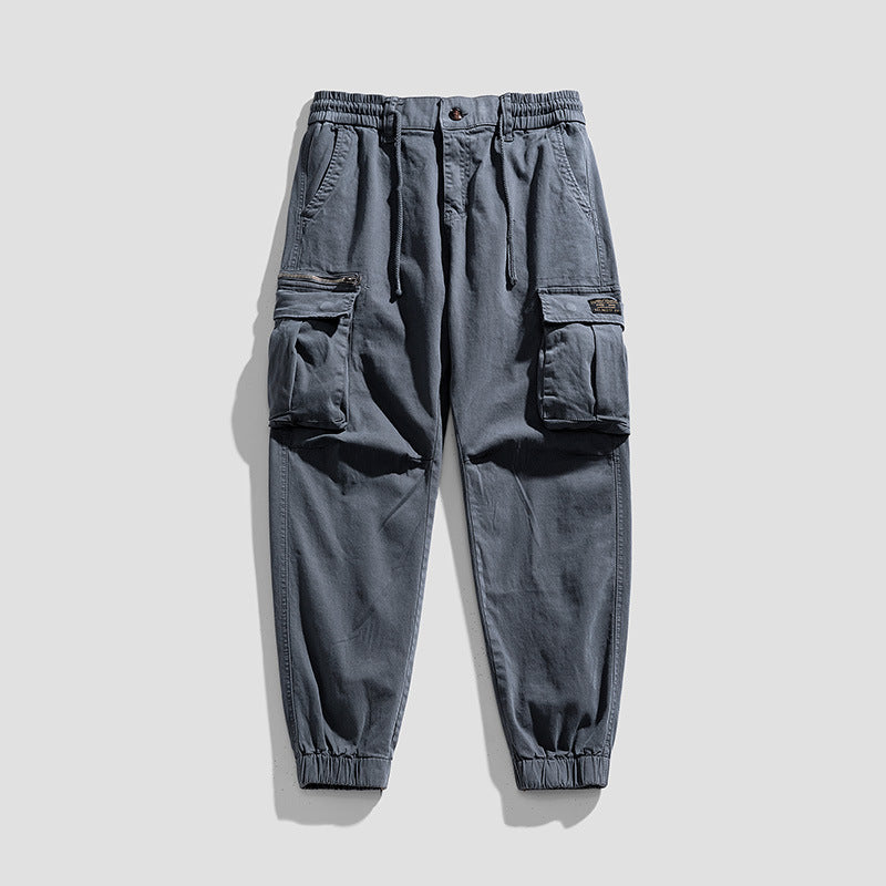 Herren Cargo-Joggerhose aus Baumwollmix mit Elastischem Tunnelzugbund und Multifach‑Taschen Drune