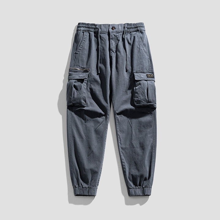 Herren Cargo-Joggerhose aus Baumwollmix mit Elastischem Tunnelzugbund und Multifach‑Taschen Drune