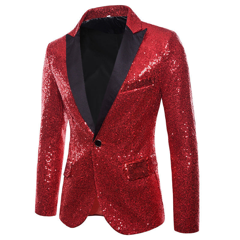 Herren glamouröser Pailletten Blazer Drune