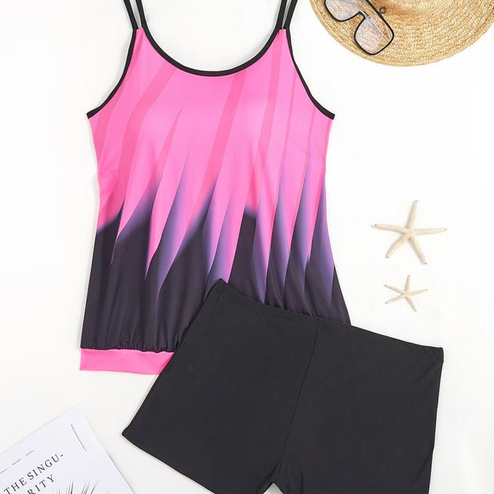 Damen Sportliches Tankini-Set mit trendigem Schnitt und Shorts Drune