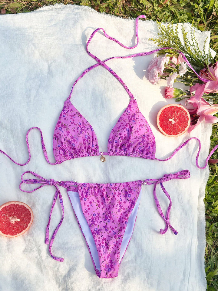 Damen Triangel-Bikini mit verspielten Bindebändern Drune