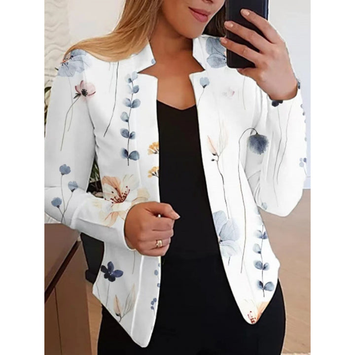 Damen Blazer mit floralem Design und figurbetontem Schnitt Drune