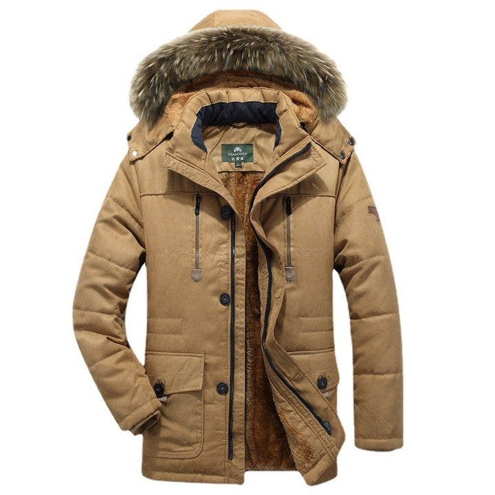 Herren Thermo-Canvasparka mit durchgehendem Teddyfutter und abnehmbarer Kunstfellkapuze Drune