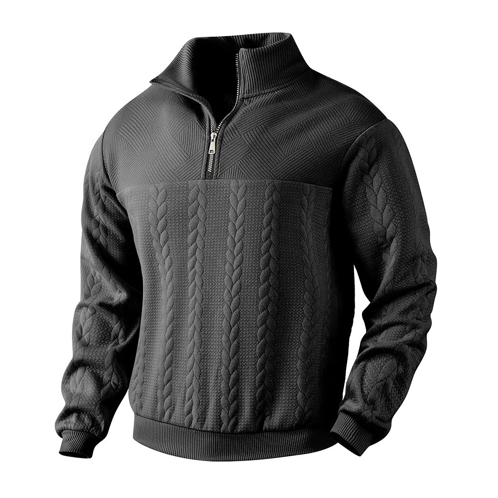 Herren Sweatshirt mit Zipper und strukturierter Verarbeitung Drune