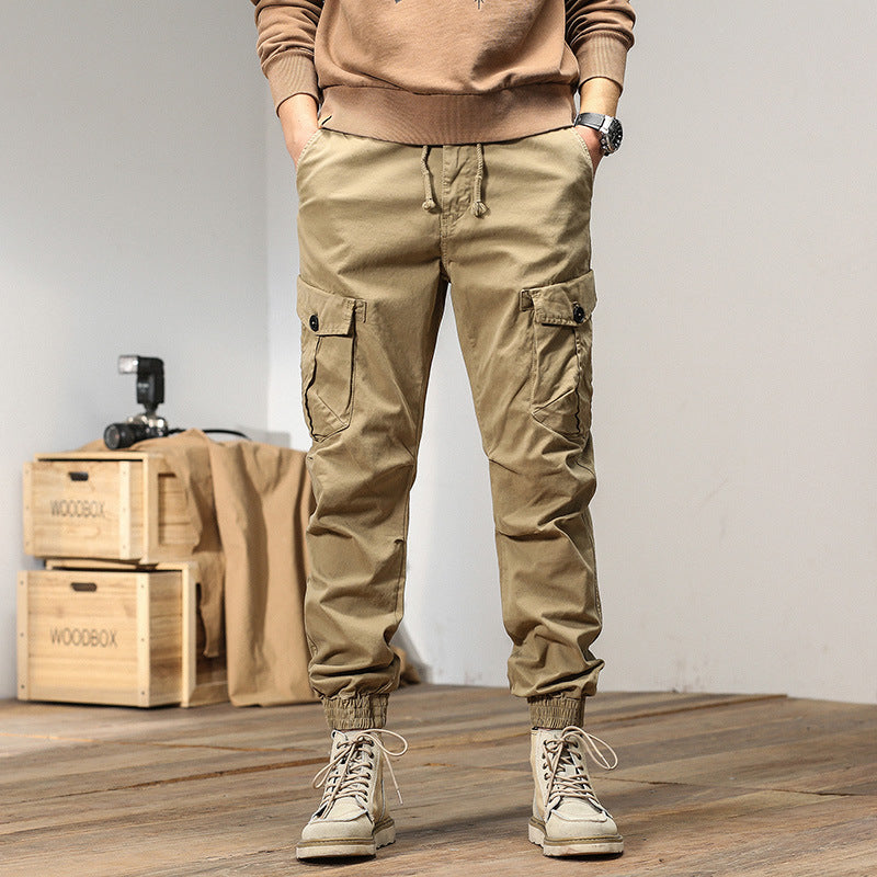 Herren Cargo-Jogger mit Tunnelzugbund, Mehrfachtaschen und elastischen Knöchelabschlüssen Drune