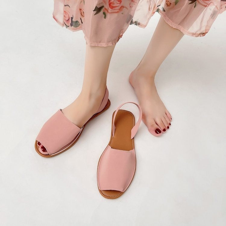 Damen Offene Slingback Sandalen aus hochwertigem Leder mit komfortablem Fußbett Drune