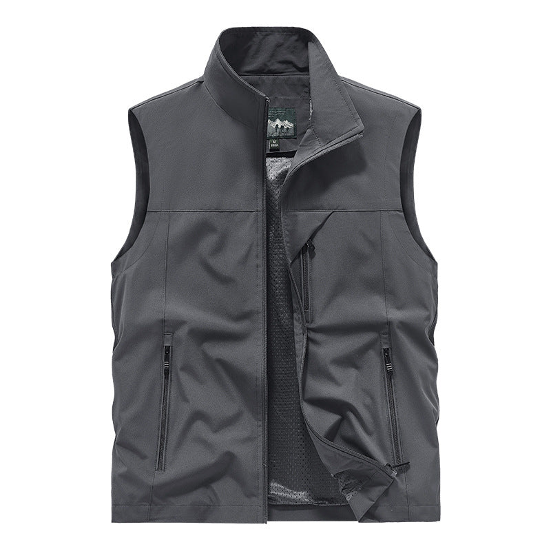 Herren Atmungsaktive Softshell-Outdoorweste mit Mesh‑Innenfutter und Reißverschlusstaschen Drune