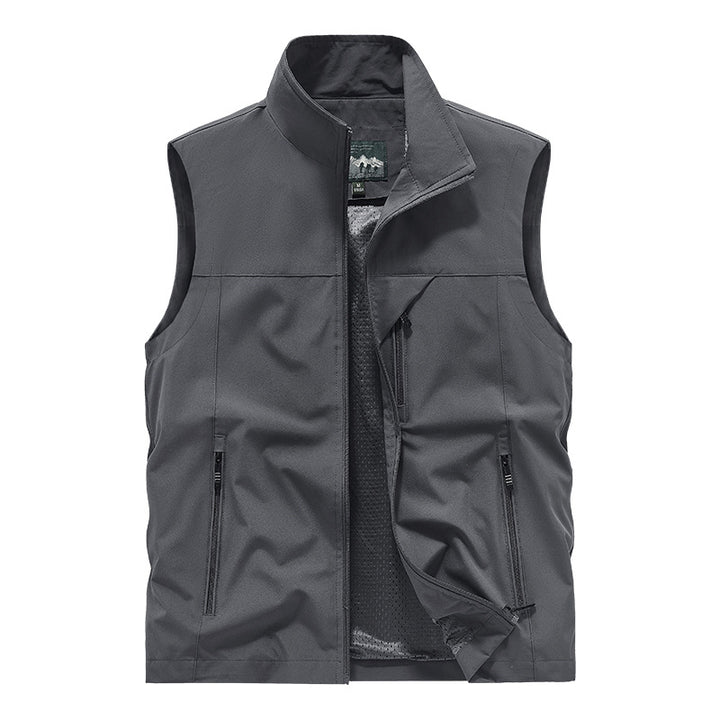 Herren Atmungsaktive Softshell-Outdoorweste mit Mesh‑Innenfutter und Reißverschlusstaschen Drune