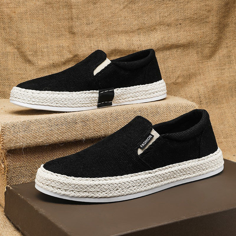 Herren Espadrille-Slipper aus Canvas mit geflochtenem Jutebesatz Drune