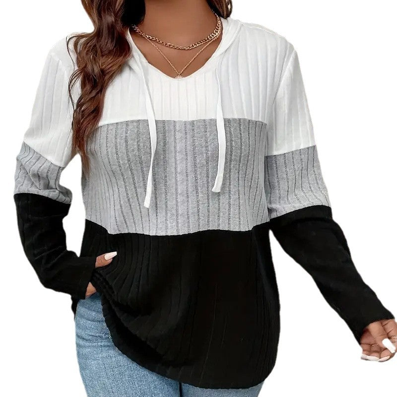 Damen Kapuzenpullover mit strukturiertem Farbschema und lässiger Passform Drune