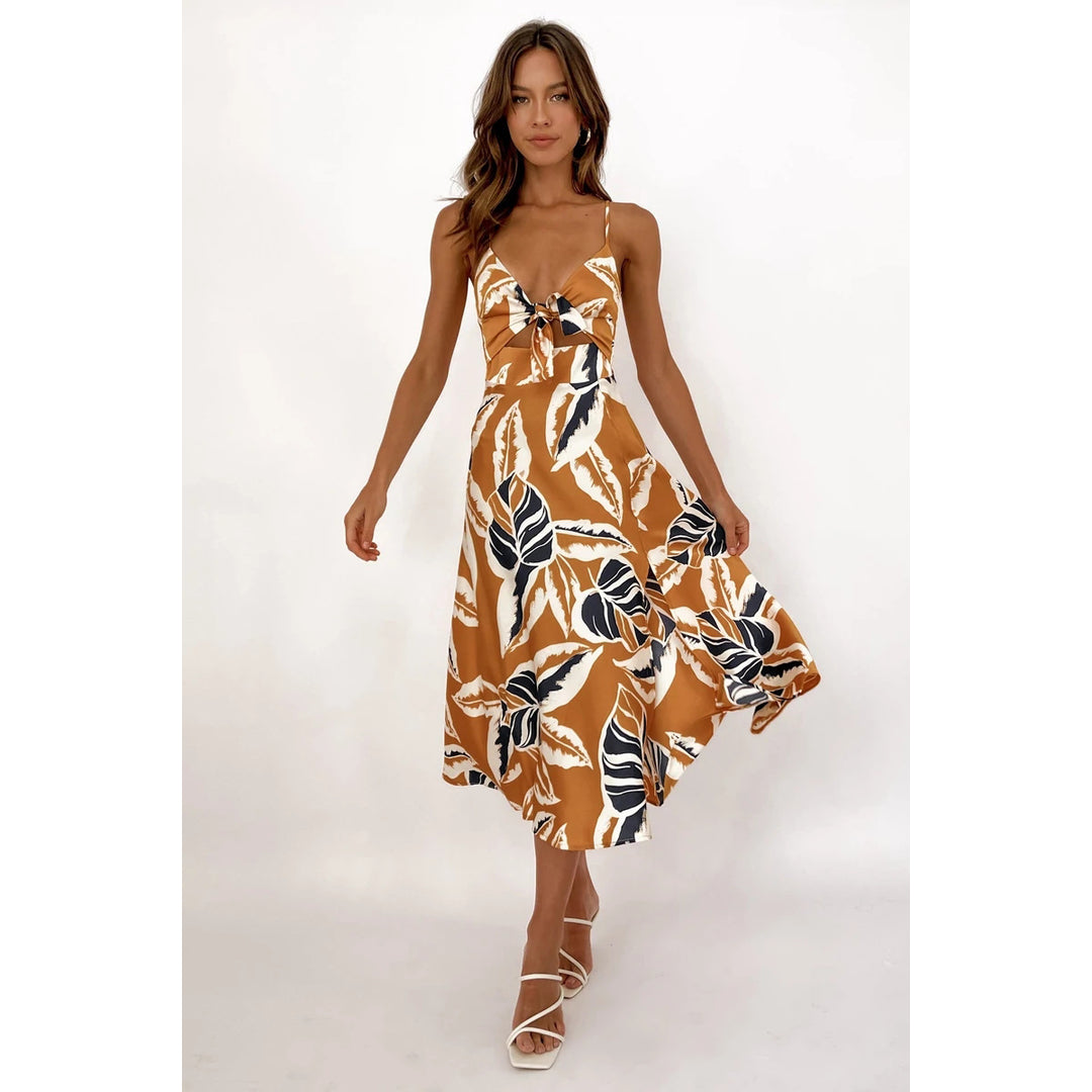 Damen Wickelkleid mit floralem Print und verspielt schwingendem Saum Drune