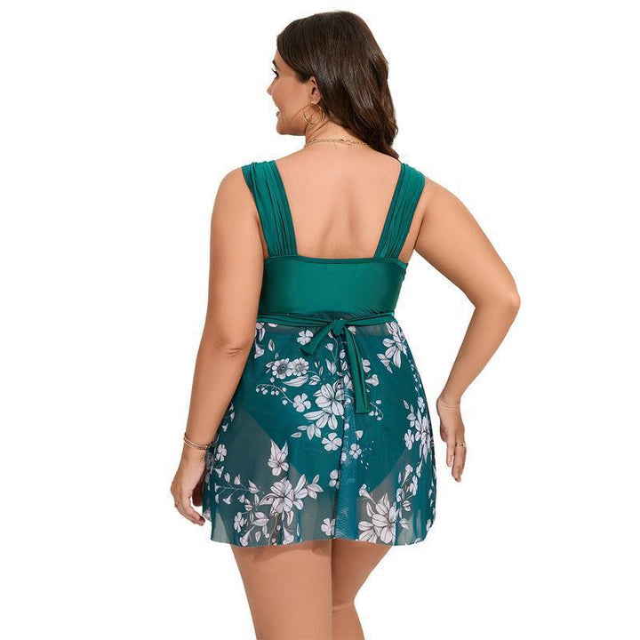 Damen Strandkleid mit transparentem Überrock Drune