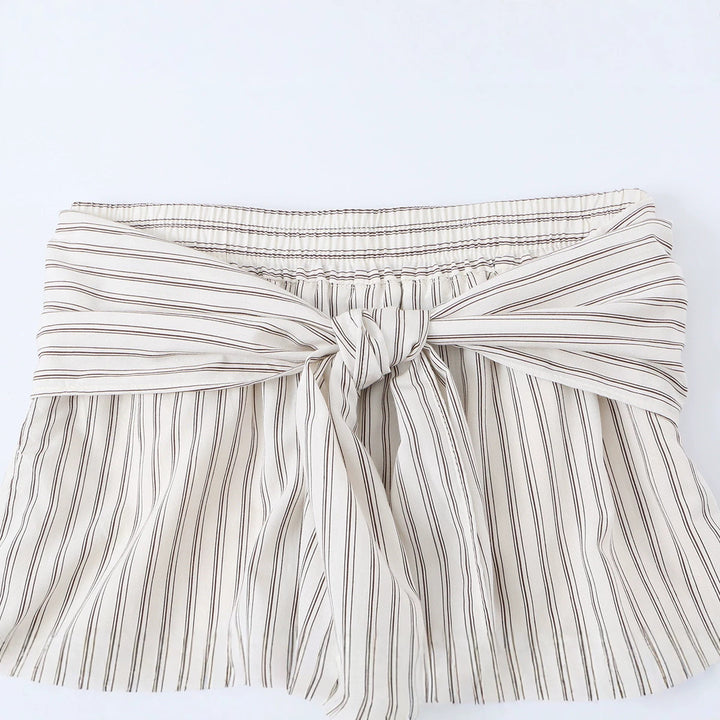 Damen Hochtaillierte weite Palazzohose mit Bindegürtel Drune