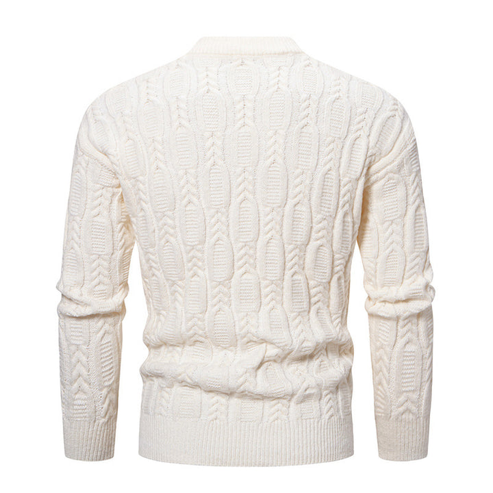 Herren Strickpullover mit Zopfdesign und hohem Kragen Drune