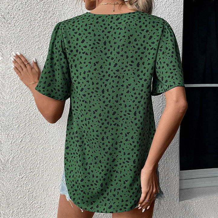 Damen Bluse mit lockerem Schnitt und voluminösen Ärmeln Drune