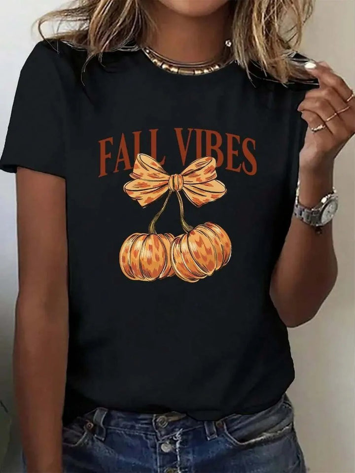 Damen T-Shirt mit stylischem Kürbis-Motiv und aufregendem Animal-Print Drune