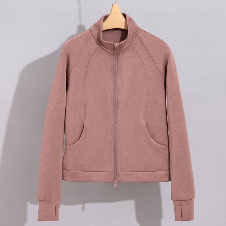 Damen Performance-Trainingsjacke mit Stehkragen und Daumenloch Drune