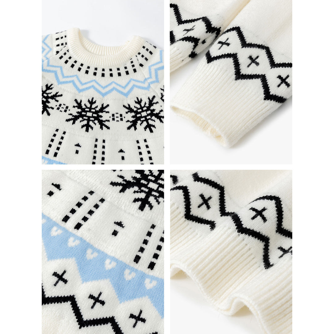 Damen Weicher Strickpullover mit Wintermotiv Drune