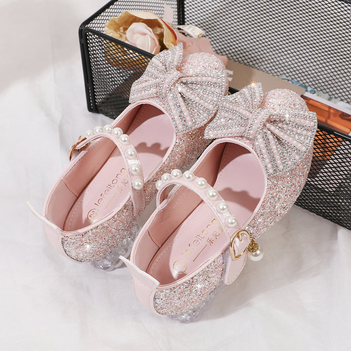 Damen Glitzernde Ballerinas mit Perlenverschluss Drune