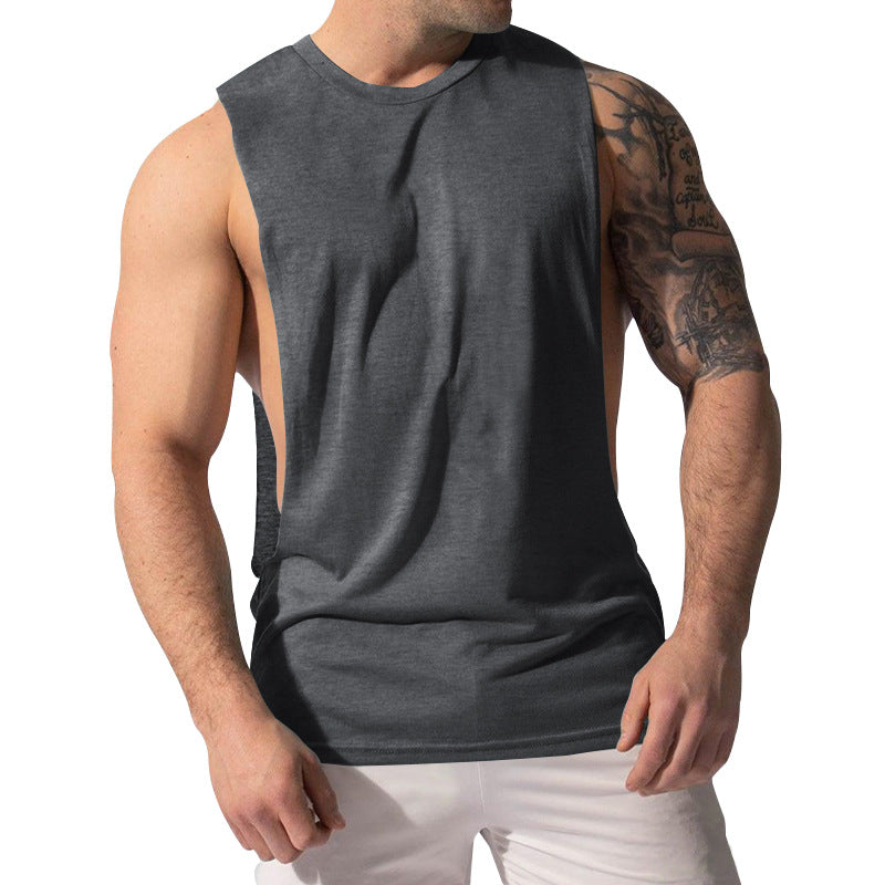 Herren nan Muskelshirt mit extra tiefen Armöffnungen und atmungsaktivem Baumwollmix Drune