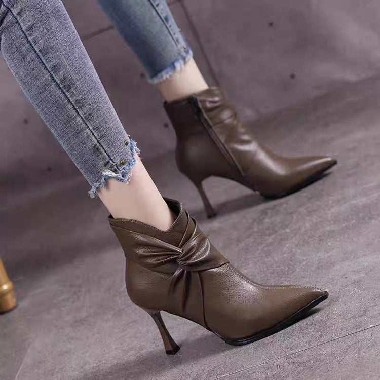 Damen Elegante Stiefeletten mit Schleifen-Detail Drune