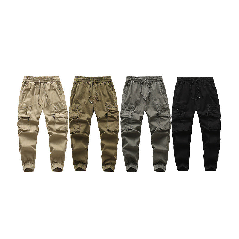 Herren Robust-Canvas Cargo-Jogger mit elastischem Komfortbund, Sicherheits-Pattentaschen und Knieabnähern Drune