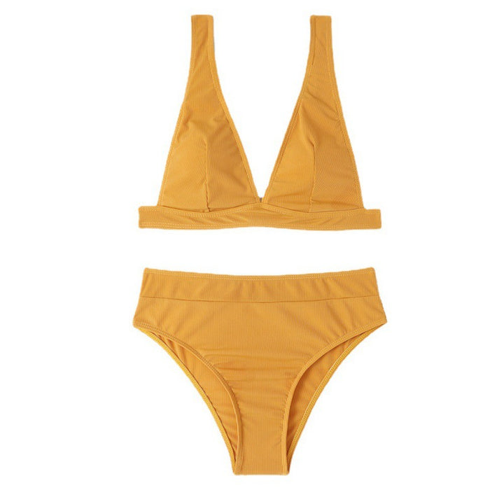 Damen Triangel-Bikini-Set mit hohem Bund und vorteilhaftem Wickeldesign Drune