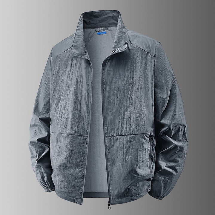 Herren Ultraleichte winddichte Übergangsjacke mit Stehkragen und kompakter Packfunktion Drune