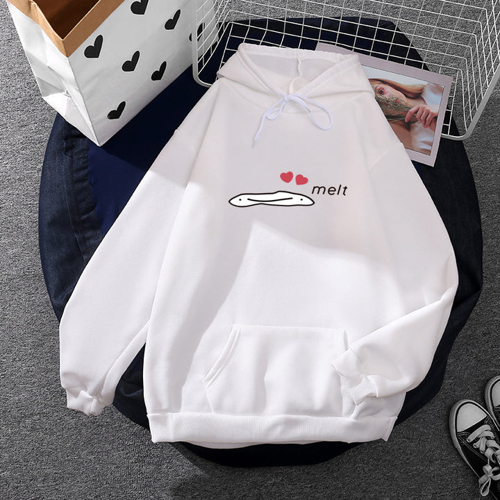 Damen nan Kapuzenpullover mit minimalistischer Grafik, lockerer Oversize-Passform und Kängurutasche Drune
