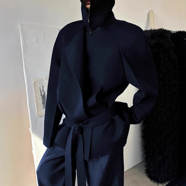 Damen Modische Jacke mit hohem Kragen und taillierter Silhouette Drune