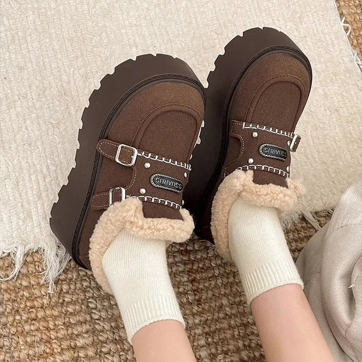 Damen Gemütliche und stilvolle Clogs mit Kunstfellfutter Drune
