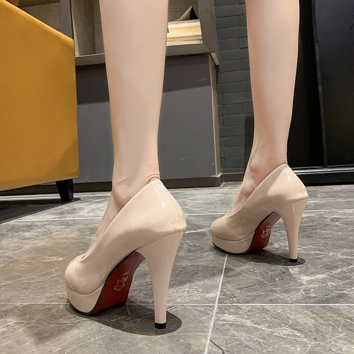 Damen nan Plateau-Pumps mit glänzendem Lack und hohem Stilettoabsatz Drune