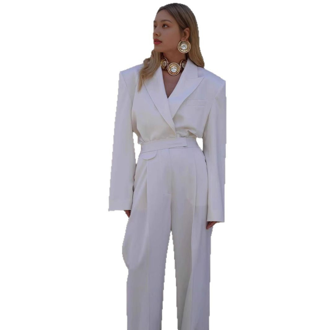 Damen Oversized Blazer mit Taillengürtel Drune