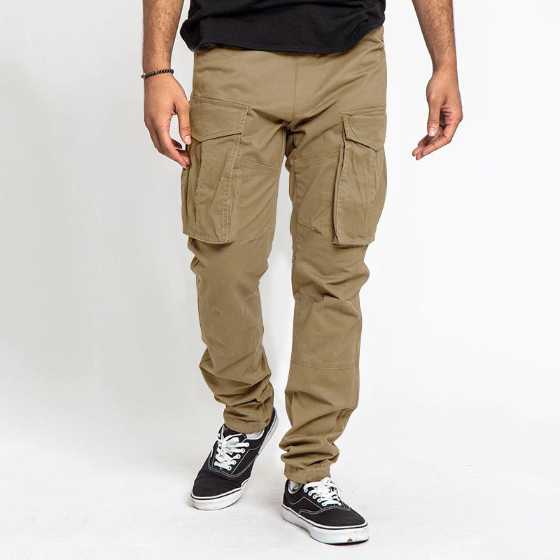 Herren Cargo-Hose mit Mehrfach-Taschen, tapered Passform & Kordelabschluss Drune